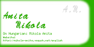 anita mikola business card